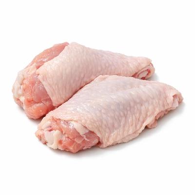 Turkey fryer-roasters wing meat and skin raw