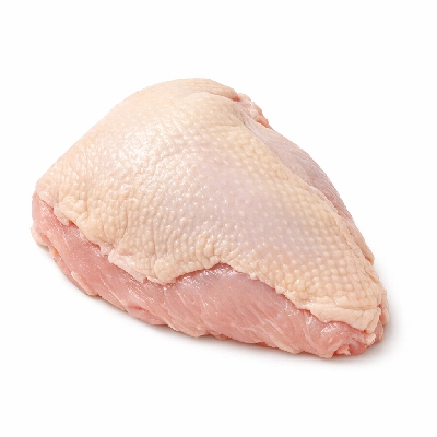 Turkey retail parts breast meat and skin raw