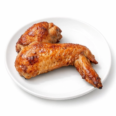 Turkey retail parts wing meat and skin cooked roasted