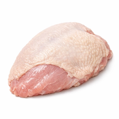 Turkey young hen breast meat and skin raw