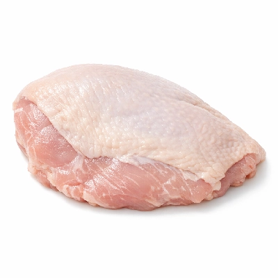 Turkey young hen light meat and skin raw