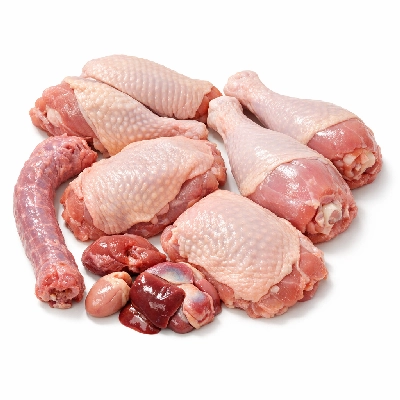 Turkey young hen meat and skin giblets neck raw