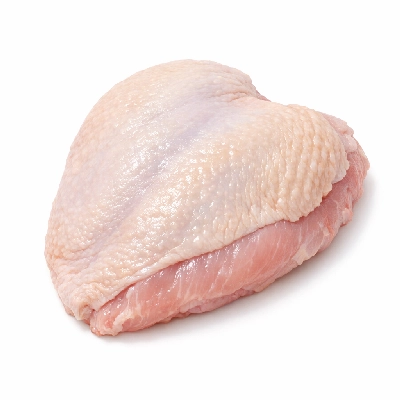 Turkey young tom breast meat and skin raw