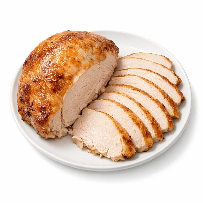 Turkey young tom meat only cooked roasted