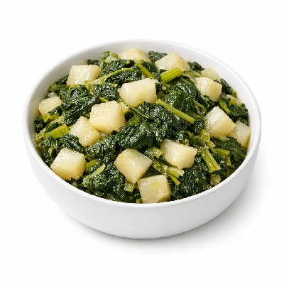 Turnip greens and turnips frozen cooked boiled drained with salt