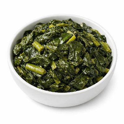 Turnip greens frozen cooked boiled drained without salt