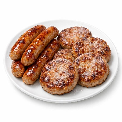 Usda commodity pork sausage bulk/links/patties frozen cooked