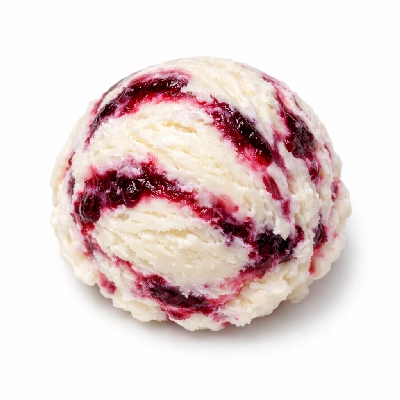 vanilla ice cream with berry swirl