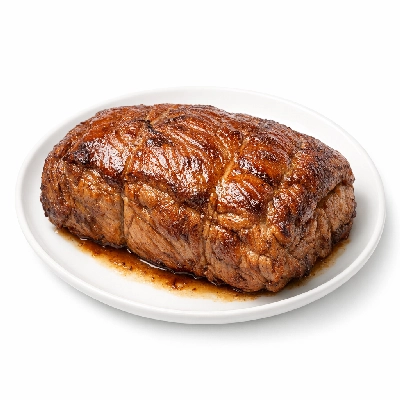 Veal breast whole boneless separable lean only cooked braised