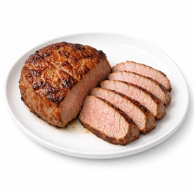 Veal leg top round separable lean and fat cooked pan-fried not breaded