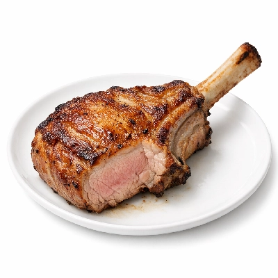 Veal rib separable lean and fat cooked roasted