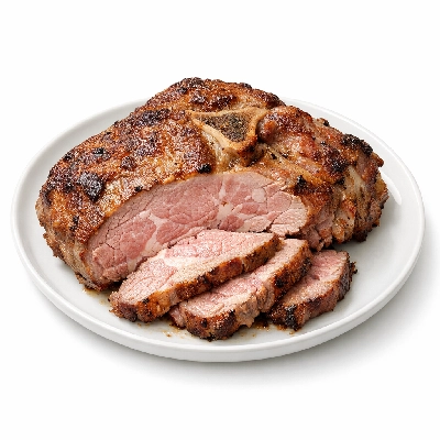 Veal shoulder blade separable lean and fat cooked roasted