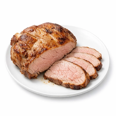 Veal shoulder blade separable lean only cooked roasted