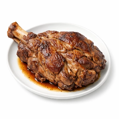 Veal shoulder whole arm and blade separable lean only cooked braised