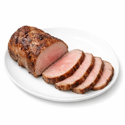 Veal sirloin separable lean only cooked roasted