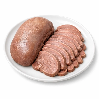 Veal variety meats and by-products tongue cooked braised