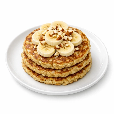 Vegan Oatmeal Pancakes with Almond and Banana
