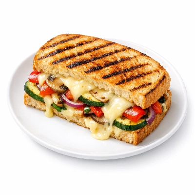 Vegetable and cheese panini