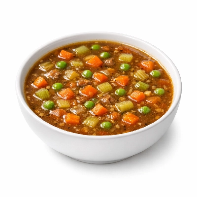 Vegetable soup with beef broth canned, condensed