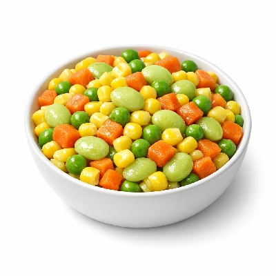Vegetables mixed corn lima beans peas green carrots canned no salt added