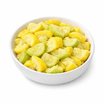 Vegetables squash summer crookneck and straightneck frozen cooked boiled drained with salt
