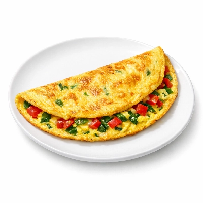 Veggie Omelet, Yogurt & Strawberries