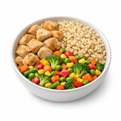 Veggie-Packed Turkey and Brown Rice Bowl