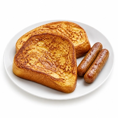 Village Inn Breakfast Items French Toast Combo with 2 Sausage Links