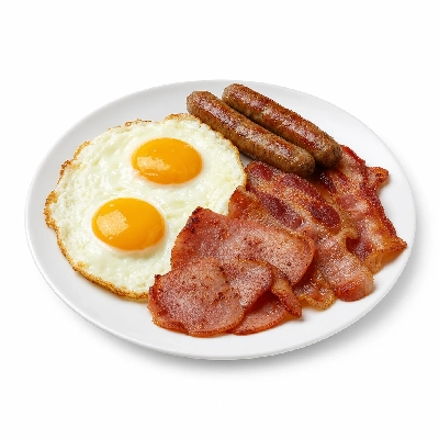 Village Inn Breakfast Items Hearty Meat & Egg Special with 4 Sausage Links
