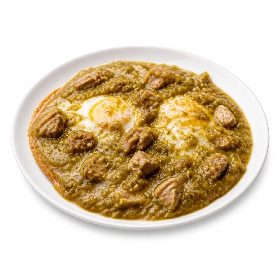 Village Inn Breakfast Items Huevos Rancheros with Pork Green Chili