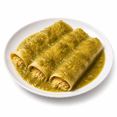 Village Inn Enchilada Plate with Green Chili
