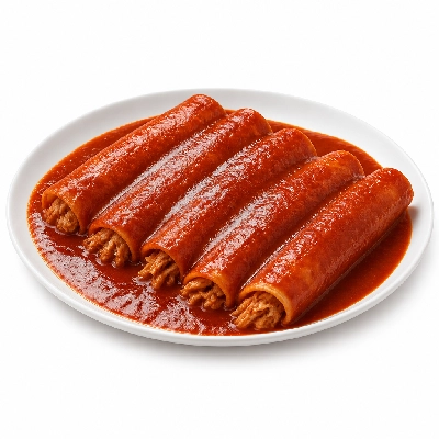 Village Inn Enchilada Plate with Red Chili