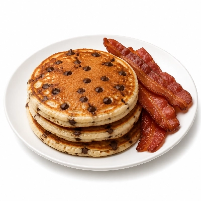 Village Inn Kids Menu Items the Vill-Inn with Chocolate Chip Pancakes 2 Bacon Strips