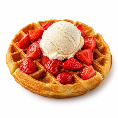 Village Inn Late Night Items Belgian Strawberry Waffle a La Mode