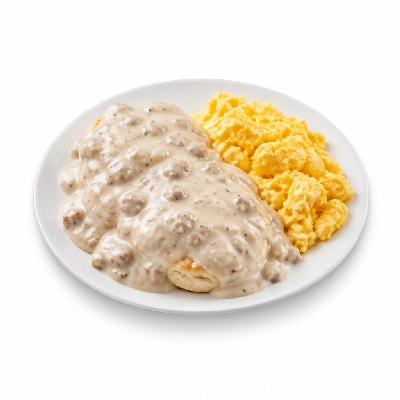 Village Inn Late Night Items Biscuits & Gravy with Eggs