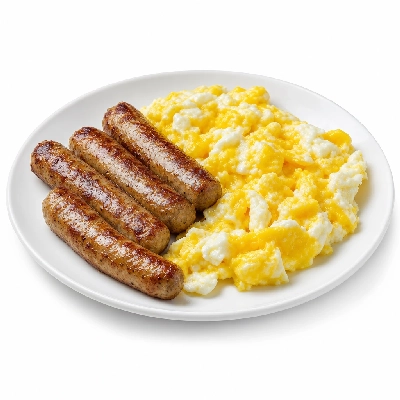 Village Inn Late Night Items Hearty Meat & Egg Special with 4 Sausage Links