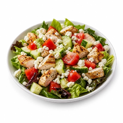 Village Inn Late Night Items Lunch Size Mediterranean Chicken Salad without Dressing