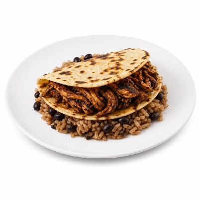 Wahoo's Fish Taco 1988 Blackened Chicken Taco Side Brown Rice Black Beans