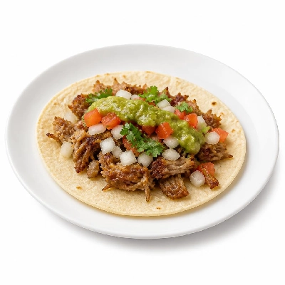 Wahoo's Fish Taco 1988 Carnitas Taco Side White Rice Black Beans