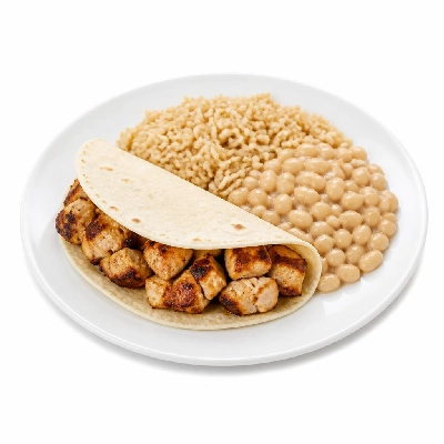 Wahoo's Fish Taco 1988 Charbroiled Chicken Taco Side Brown Rice White Beans