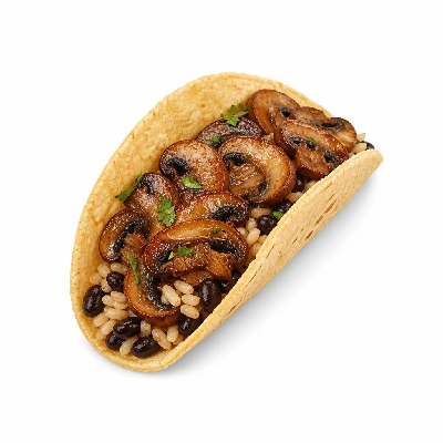 Wahoo's Fish Taco 1988 Mushrooms Taco Side Brown Rice Black Beans