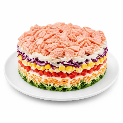 Wahoo's Fish Taco 7 Layer Salad Salmon