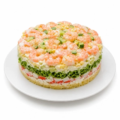 Wahoo's Fish Taco 7 Layer Salad Shrimp