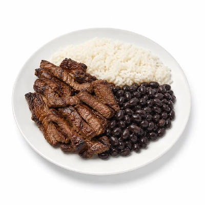 Wahoo's Fish Taco Banzai Bowl Carne Asada White Rice Black Beans