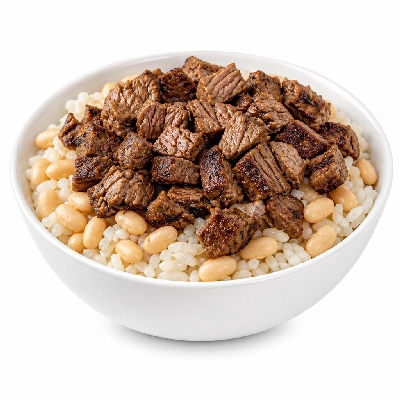 Wahoo's Fish Taco Banzai Bowl Carne Asada White Rice White Beans