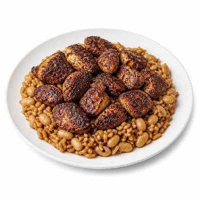 Wahoo's Fish Taco Banzai Bowl Chicken Blackened Brown Rice White Beans