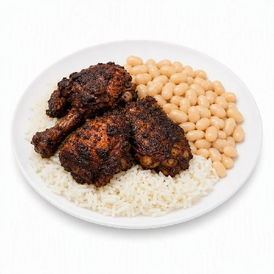 Wahoo's Fish Taco Banzai Bowl Chicken Blackened White Rice White Beans