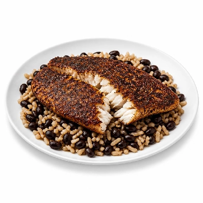 Wahoo's Fish Taco Banzai Bowl Fish Blackened Brown Rice Black Beans