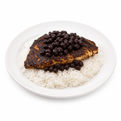 Wahoo's Fish Taco Banzai Bowl Fish Blackened White Rice Black Beans