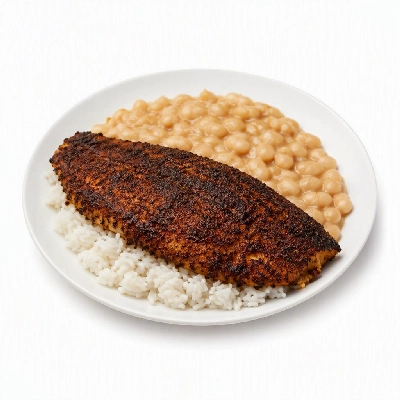 Wahoo's Fish Taco Banzai Bowl Fish Blackened White Rice White Beans